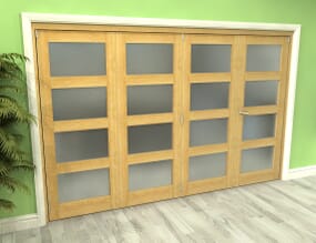 3136x2060x133mm Oak 4L Frosted Roomfold Grande (3+1)