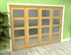 2825x2060x133mm Oak 4L Frosted Roomfold Grande (4+0)