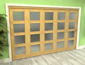 3131x2060x133mm Oak 4L Frosted Roomfold Grande (5+0)