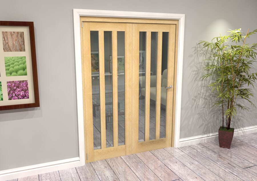 Aston Oak Clear Glazed Roomfold Grande