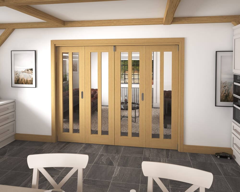 2528x2060x133mm Aston Oak Roomfold Grande (2+2)