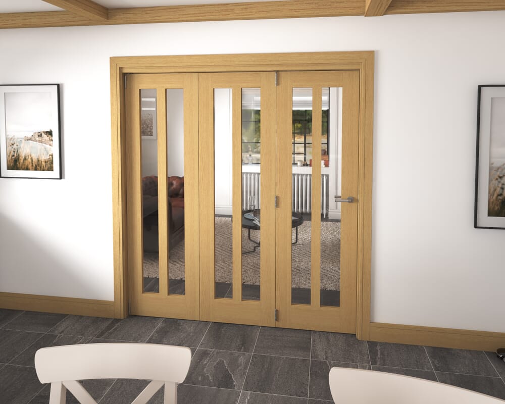 1905x2060x133mm Aston Oak Roomfold Grande (3+0)
