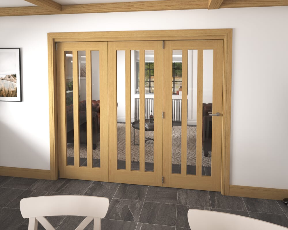 2374x2060x133mm Aston Oak Roomfold Grande (3+0)
