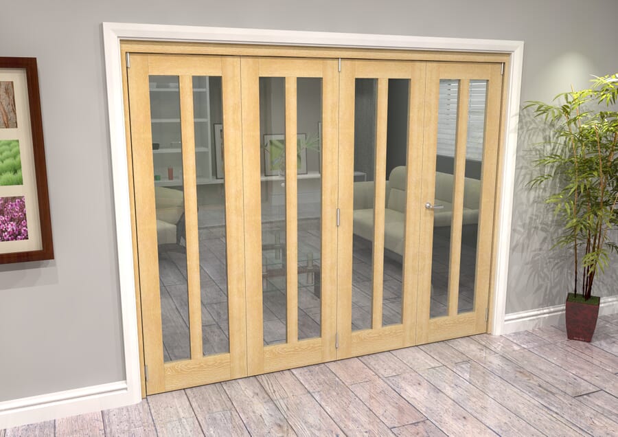 Aston Oak Clear Glazed Roomfold Grande