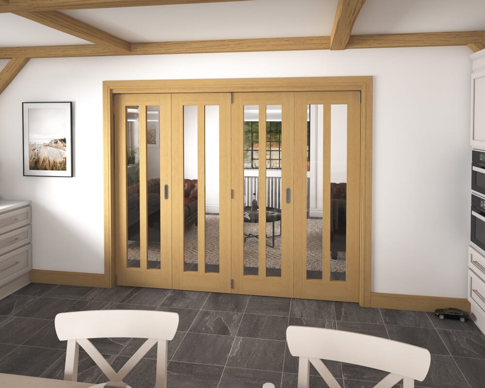 2521x2060x133mm Aston Oak Roomfold Grande (4+0)