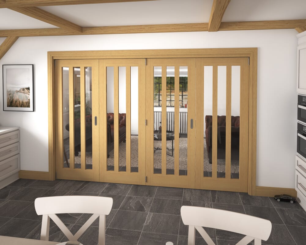 3129x2060x133mm Aston Oak Roomfold Grande (4+0)