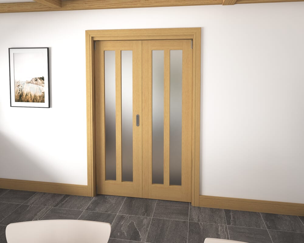 1295x2060x133mm Aston Oak Frosted Roomfold Grande (2+0)