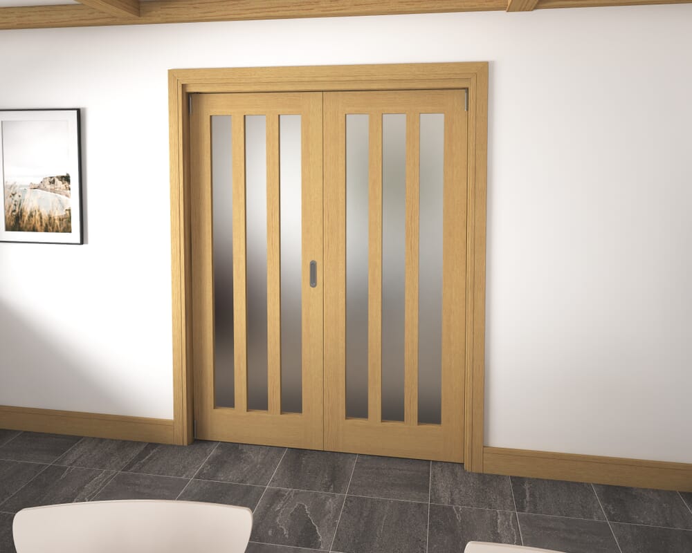 1599x2060x133mm Aston Oak Frosted Roomfold Grande (2+0)