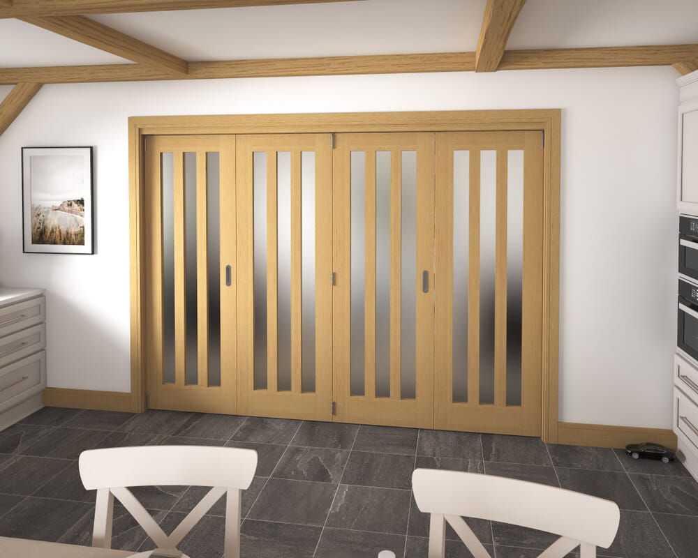 2832x2060x133mm Aston Oak Frosted Roomfold Grande (4+0)