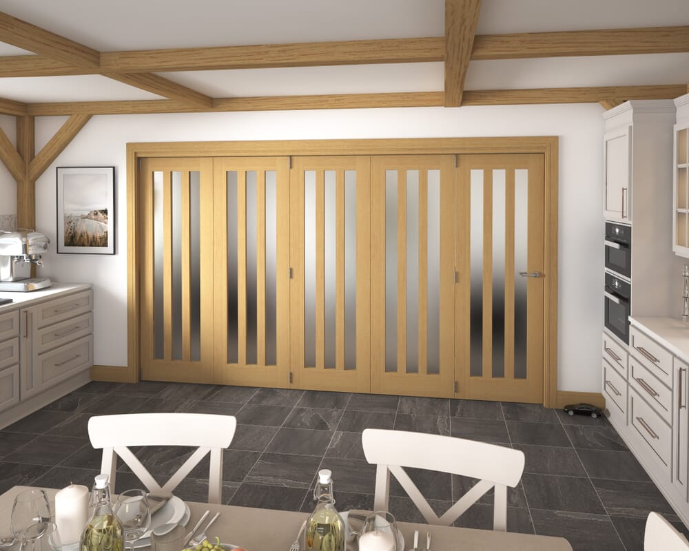 3511x2060x133mm Aston Oak Frosted Roomfold Grande (5+0)