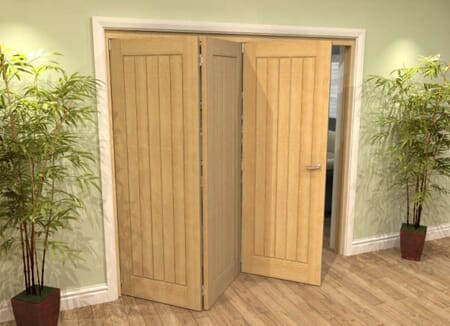 Mexicano Oak 3 Door Roomfold Grande (2 + 1 x 457mm Doors)