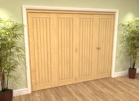 Mexicano Oak 4 Door Roomfold Grande (2 + 2 x 457mm Doors)