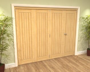 Mexicano Oak 4 Door Roomfold Grande (2 + 2 x 610mm Doors)