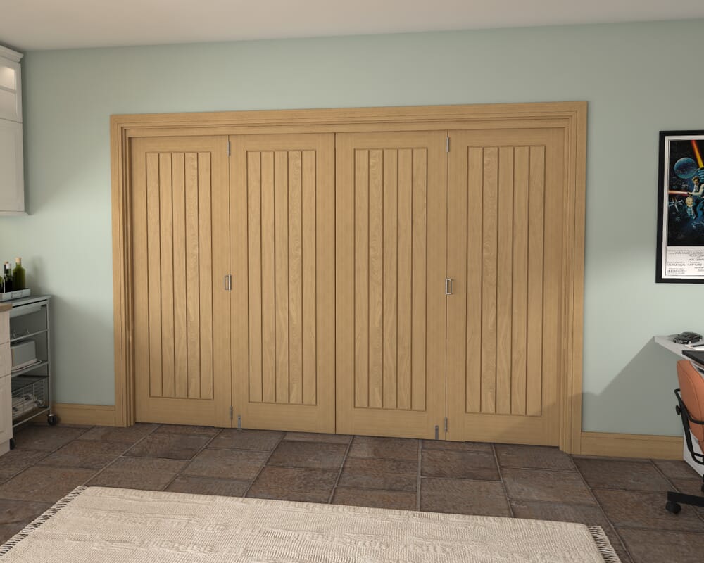 Mexicano Oak 4 Door Roomfold Grande (2 + 2 x 711mm Doors)