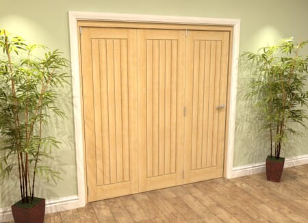 Mexicano Oak 3 Door Roomfold Grande (3 + 0 x 457mm Doors)