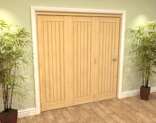 Mexicano Oak 3 Door Roomfold Grande (3 + 0 x 610mm Doors)