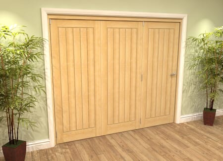 Mexicano Oak 3 Door Roomfold Grande (3 + 0 x 762mm Doors)