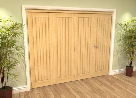 Mexicano Oak 4 Door Roomfold Grande (3 + 1 x 610mm Doors)
