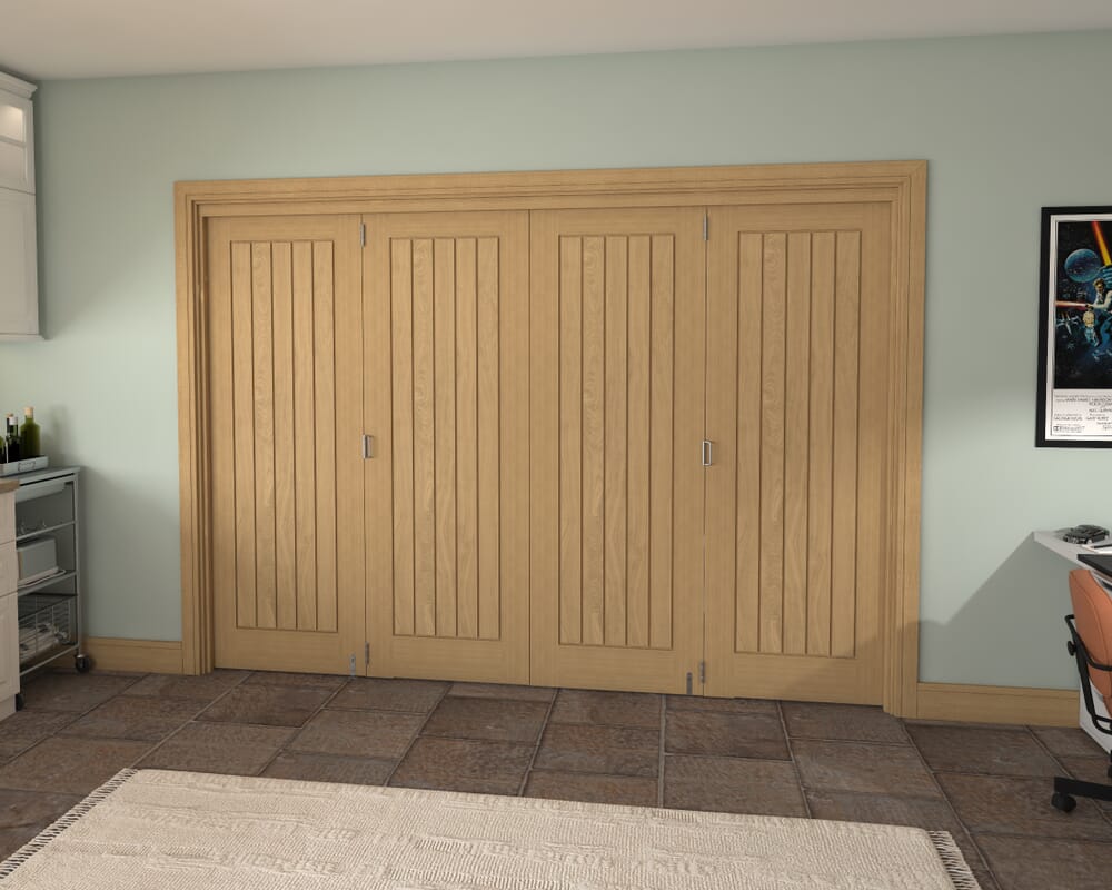 Mexicano Oak 4 Door Roomfold Grande (4 + 0 x 711mm Doors)