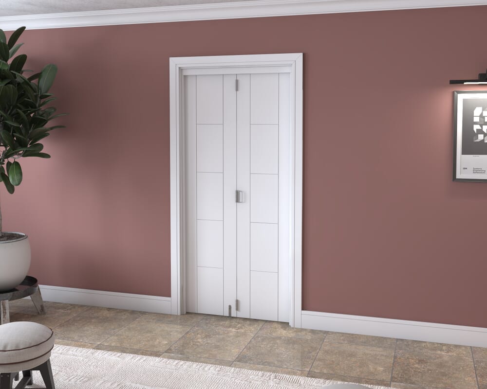 White Iseo 2 Door Roomfold Grande (2 + 0 x 457mm Doors)