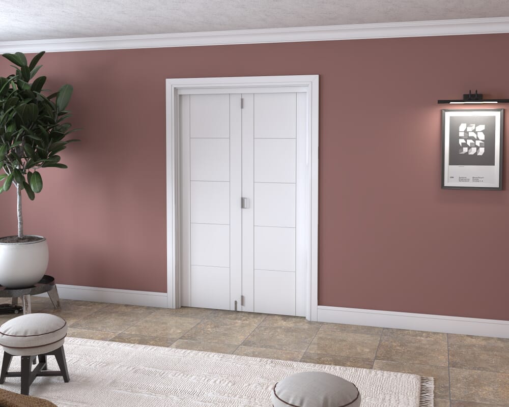 White Iseo 2 Door Roomfold Grande (2 + 0 x 610mm Doors)