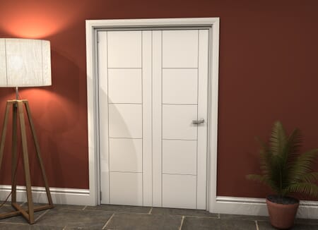 White Iseo 2 Door Roomfold Grande (2 + 0 x 457mm Doors)