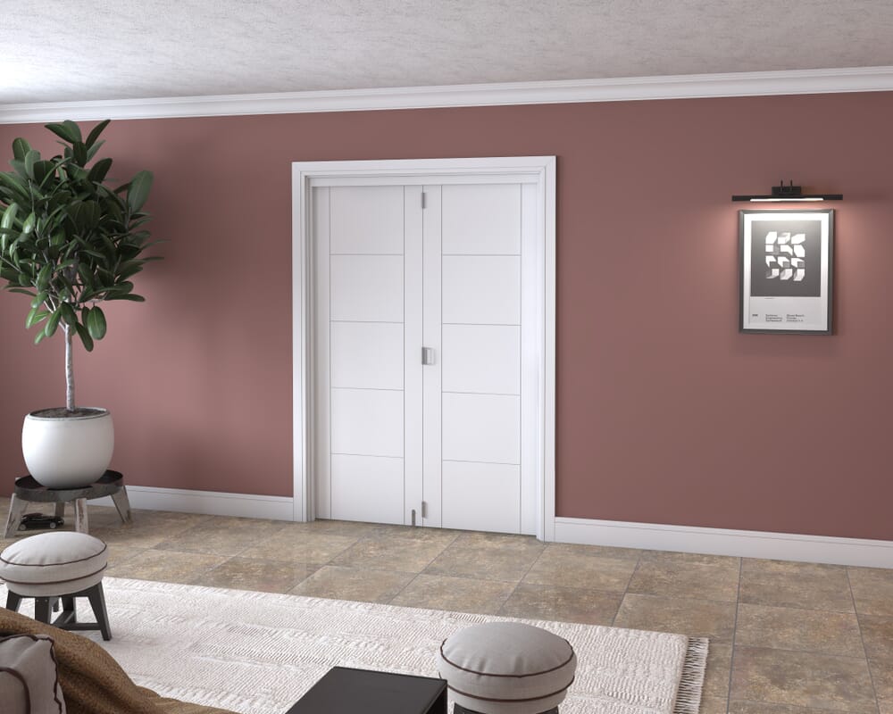 White Iseo 2 Door Roomfold Grande (2 + 0 x 686mm Doors)