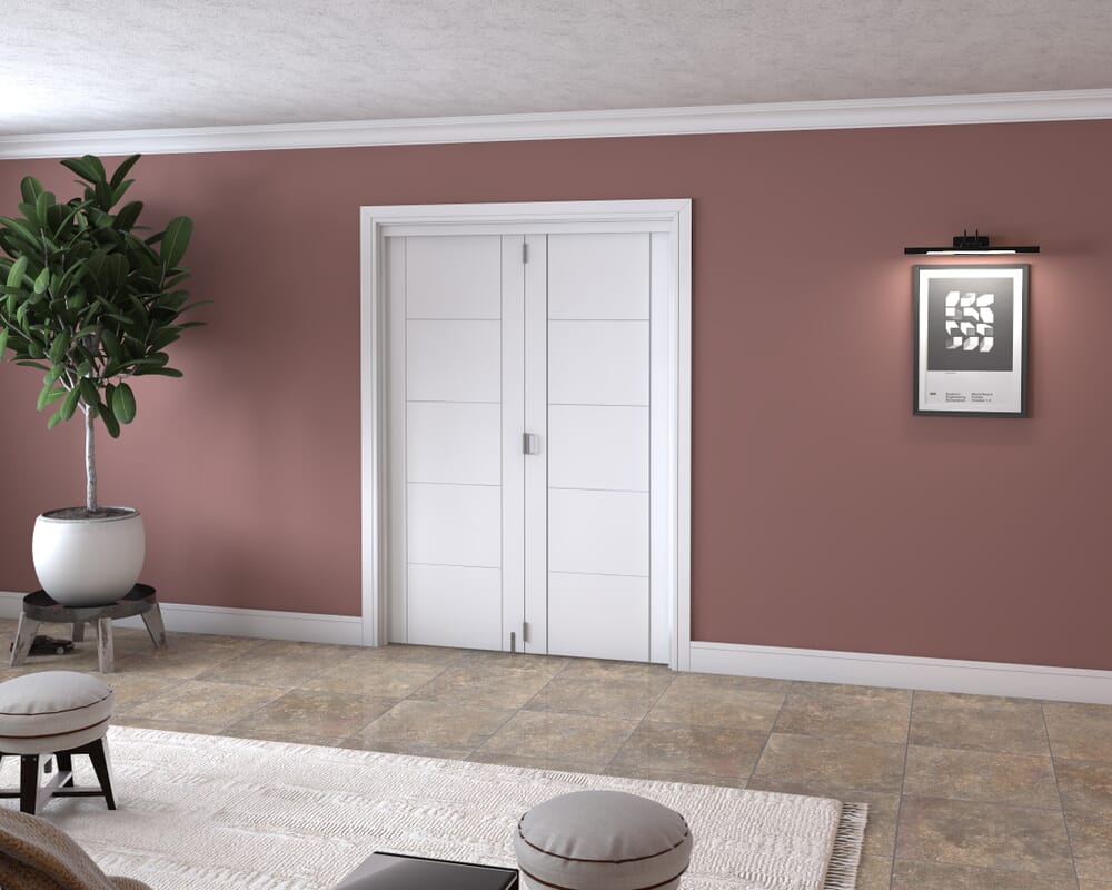 White Iseo 2 Door Roomfold Grande (2 + 0 x 711mm Doors)