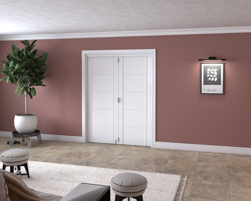 White Iseo 2 Door Roomfold Grande (2 + 0 x 762mm Doors)