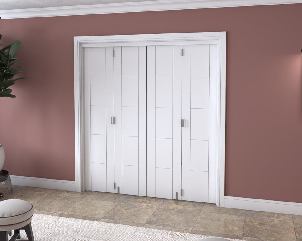 White Iseo 4 Door Roomfold Grande (2 + 2 x 457mm Doors)