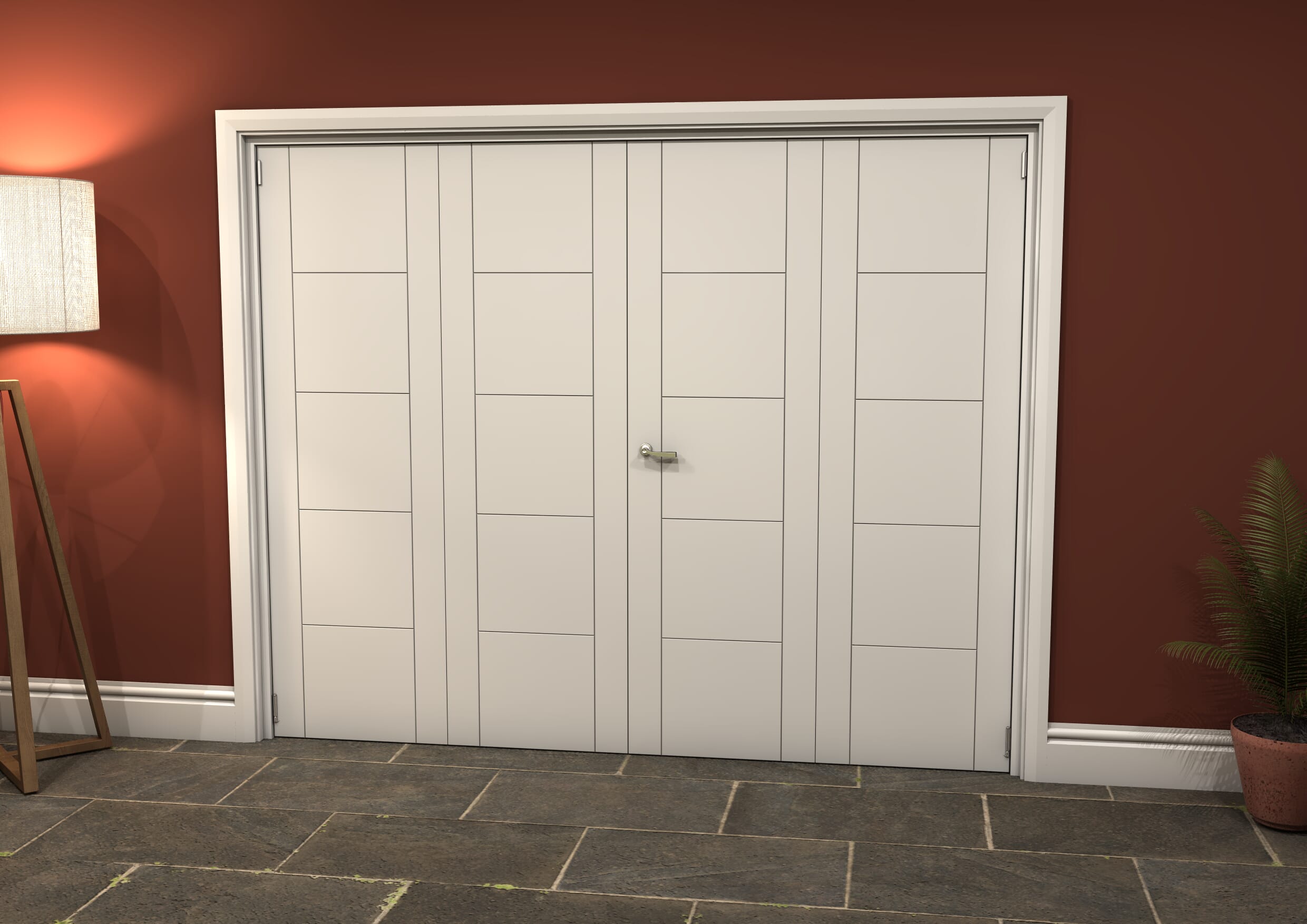 White Iseo 4 Door Roomfold Grande (2 + 2 X 533mm Doors) At Climadoor