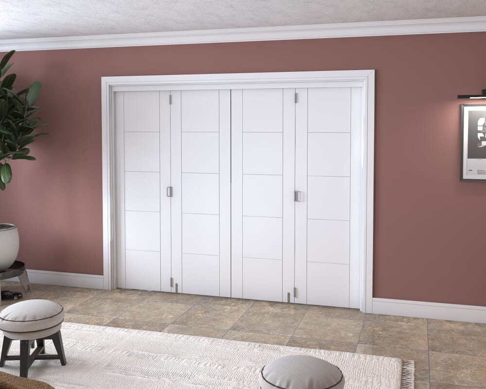 White Iseo 4 Door Roomfold Grande (2 + 2 x 610mm Doors)