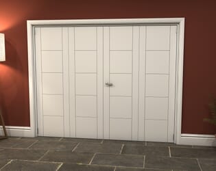 White Iseo 4 Door Roomfold Grande (2 + 2 x 610mm Doors)