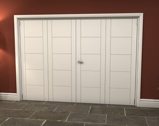 White Iseo 4 Door Roomfold Grande (2 + 2 x 686mm Doors)