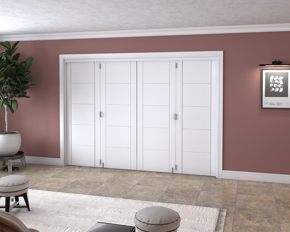 White Iseo 4 Door Roomfold Grande (2 + 2 x 711mm Doors)