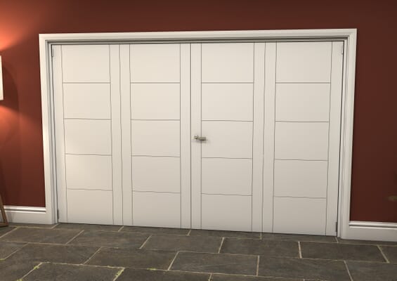 White Iseo 4 Door Roomfold Grande (2 + 2 x 762mm Doors)