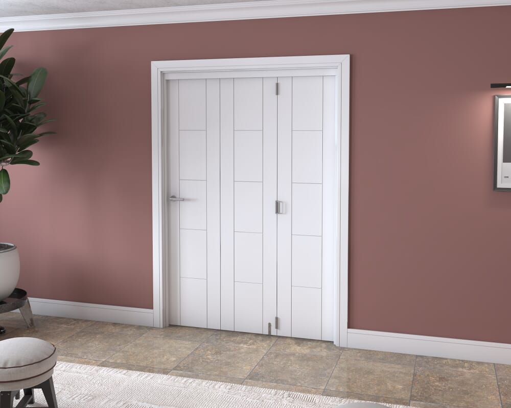White Iseo 3 Door Roomfold Grande (3 + 0 x 457mm Doors)