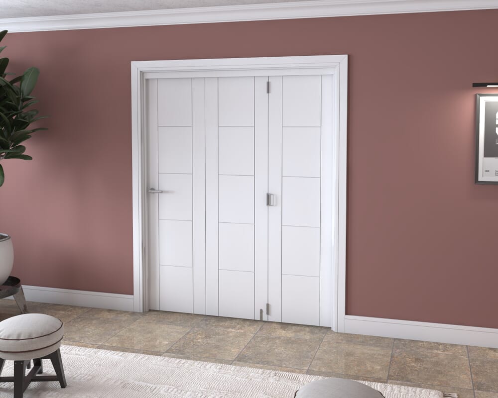 White Iseo 3 Door Roomfold Grande (3 + 0 x 533mm Doors)