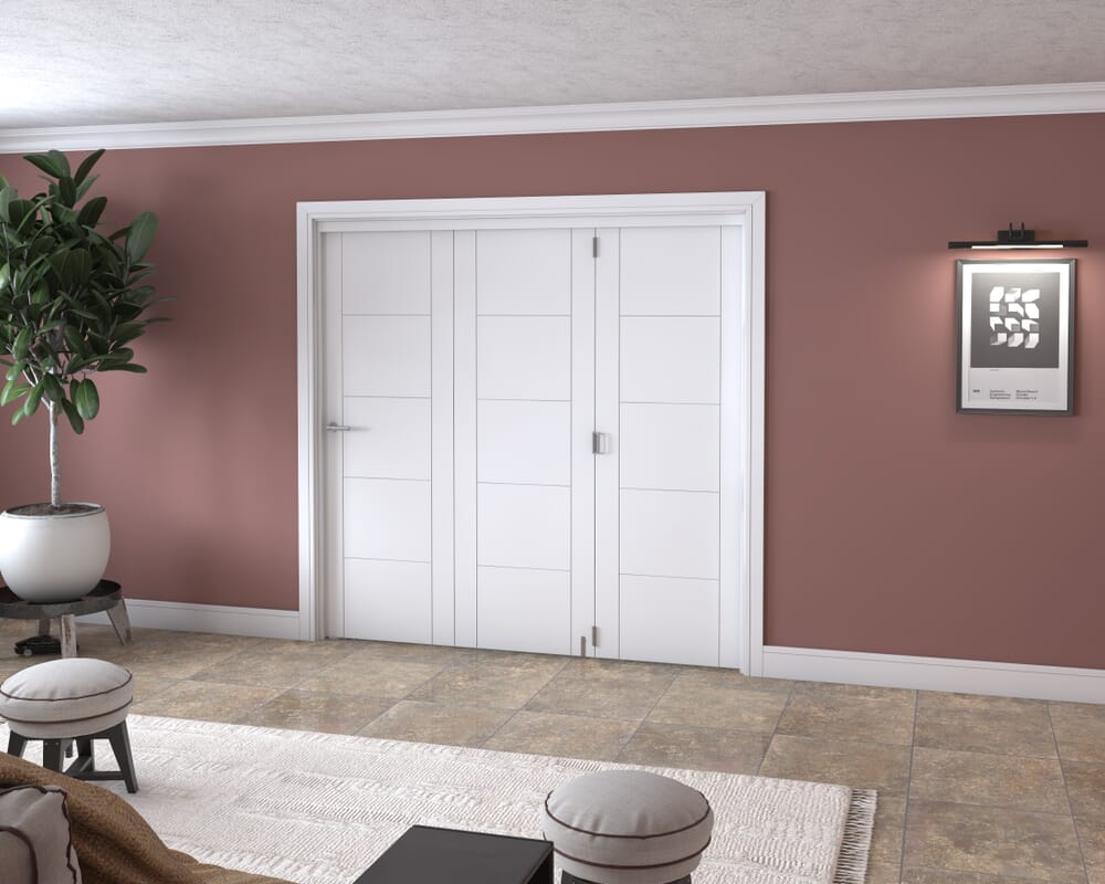 2133x2060x133mm White Iseo Roomfold Grande (3+0)