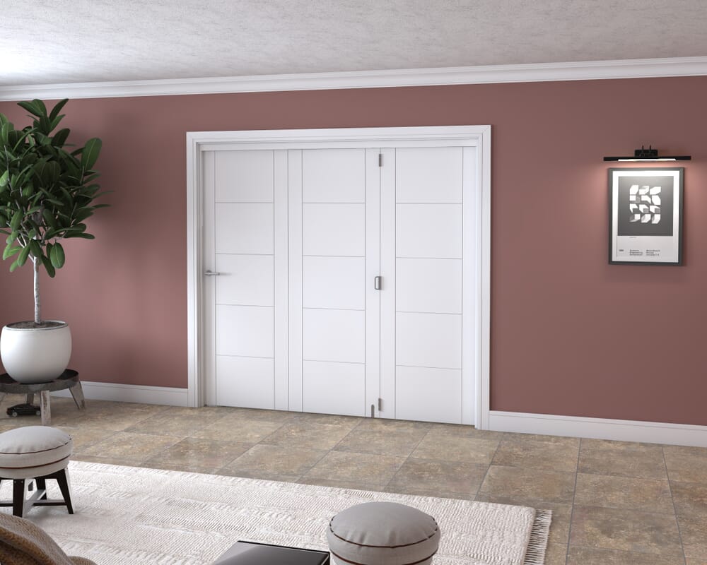 White Iseo 3 Door Roomfold Grande (3 + 0 x 711mm Doors)