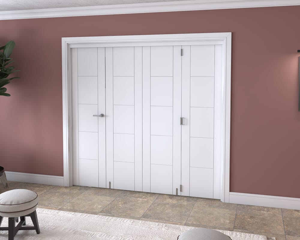 White Iseo 4 Door Roomfold Grande (3 + 1 x 533mm Doors)