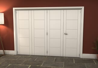 White Iseo 4 Door Roomfold Grande (3 + 1 x 686mm Doors)