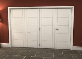 White Iseo 4 Door Roomfold Grande (3 + 1 X 762mm Doors) Image