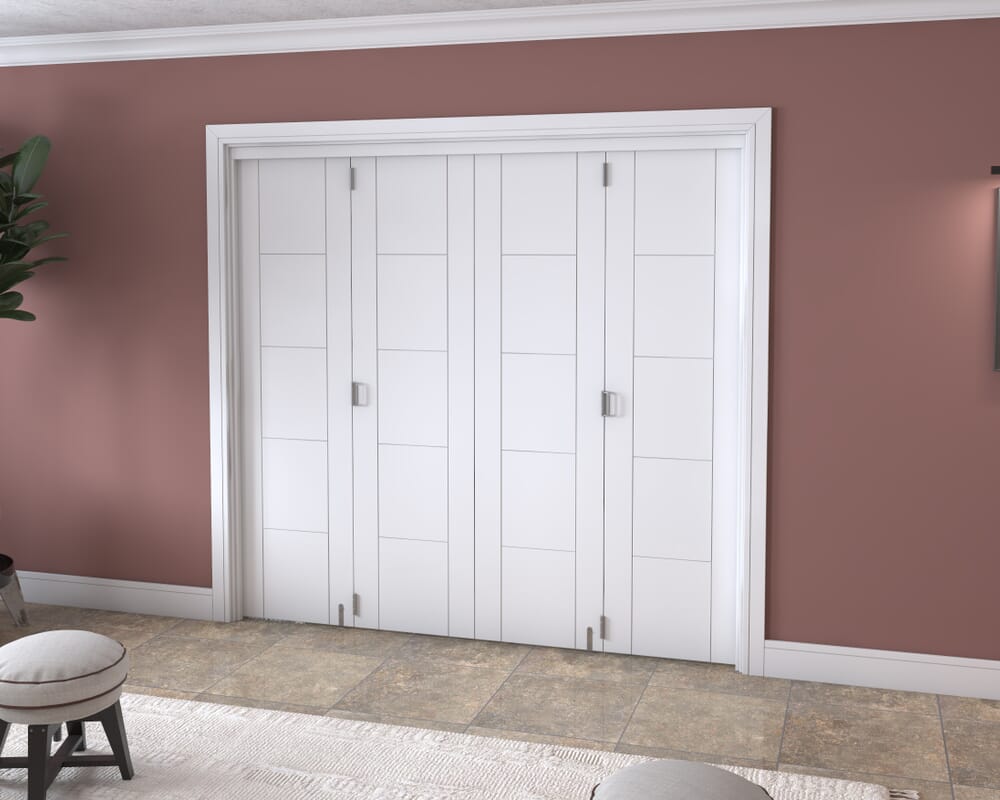White Iseo 4 Door Roomfold Grande (4 + 0 x 533mm Doors)