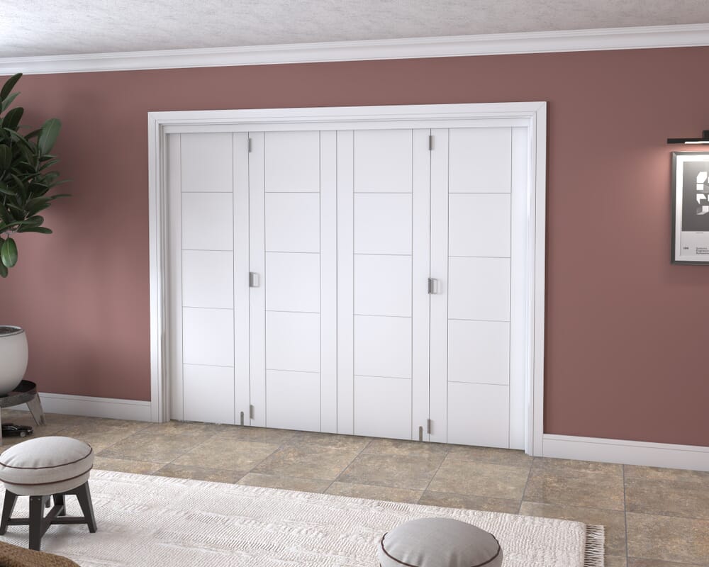 2521x2060x133mm White Iseo Roomfold Grande (4+0)