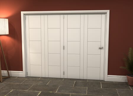 White Iseo 4 Door Roomfold Grande (4 + 0 x 457mm Doors)