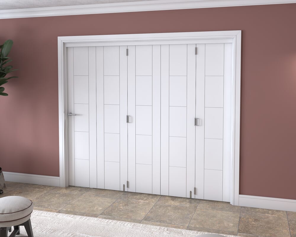 White Iseo 5 Door Roomfold Grande (5 + 0 x 457mm Doors)