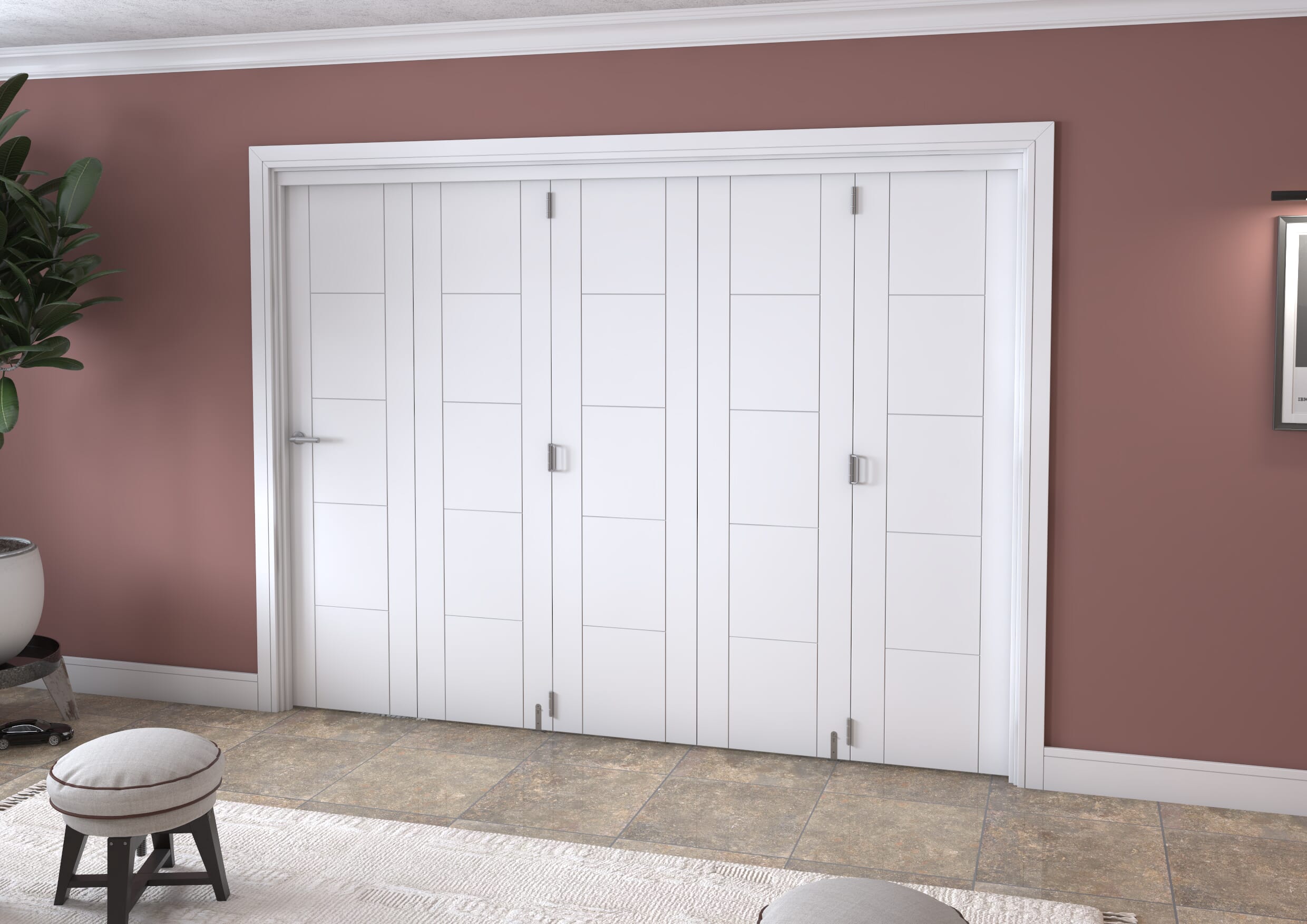 White Iseo 5 Door Roomfold Grande (5 + 0 x 533mm Doors)
