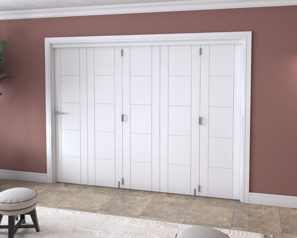 White Iseo 5 Door Roomfold Grande (5 + 0 x 533mm Doors)