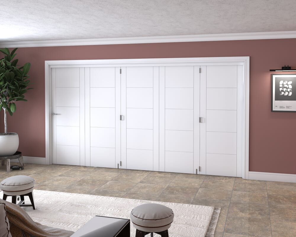 3891x2060x133mm White Iseo Roomfold Grande (5+0)